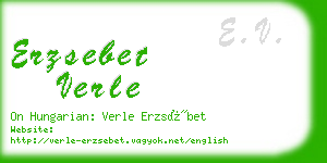 erzsebet verle business card